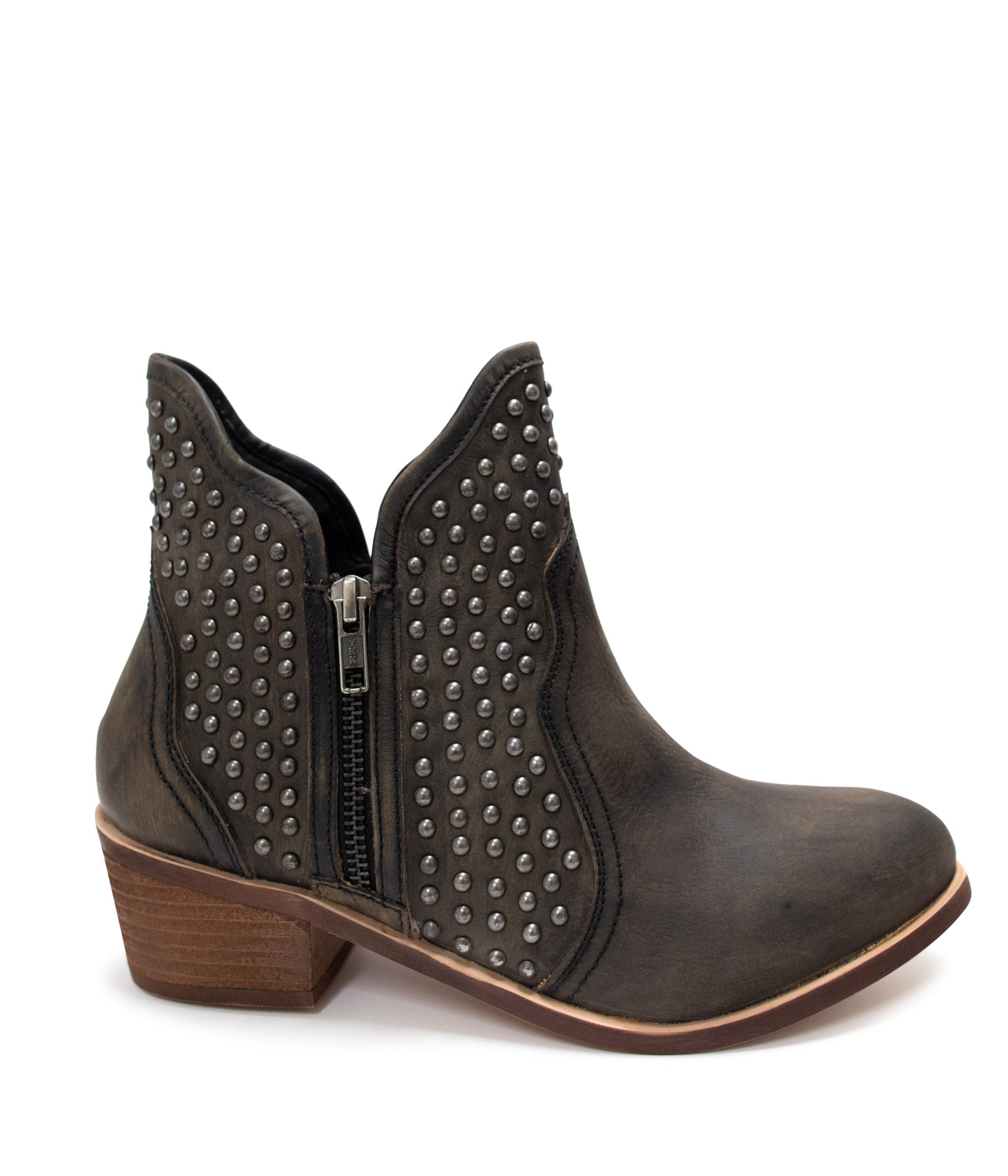Nailed It Black Leather Ankle Boot With Studded Accents Naughty Monkey